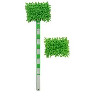 Smart Home Microfiber Chenille Cleaning Brush Duster Extendable Handle in Green
